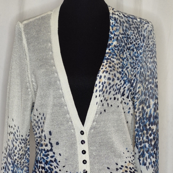 Nic + Zoe Featherweight Linen Blend Button Cardigan - Size L - Picture 5 of 11